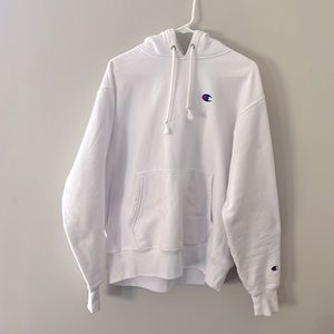Champion Reverse Weave Sweatshirt Hoodie White Men's Size Large
